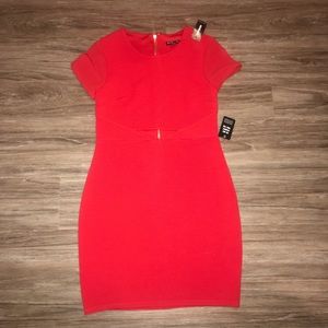 Red NEVER WORN express dress with peek a boo open